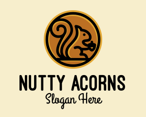 Squirrel - Brown Squirrel Acorn logo design