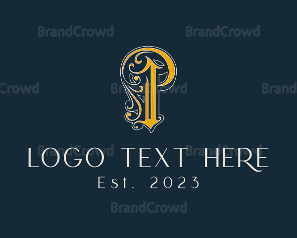 Gothic Ornate Letter P Logo