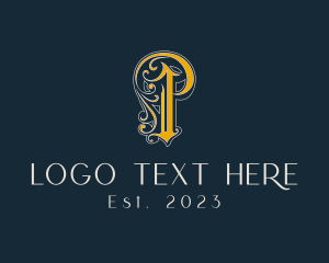 Typography - Gothic Ornate Letter P logo design