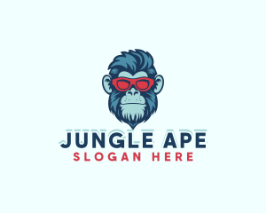 Monkey Sunglasses Ape logo design