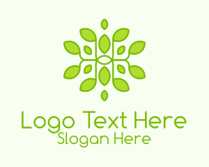 Green Leaf Ornament Logo