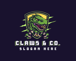 Dinosaur Claw Shield Gaming logo design