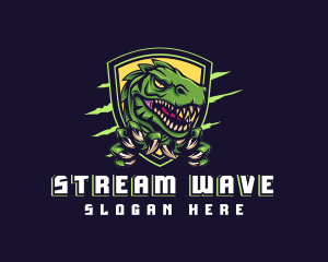 Twitch - Dinosaur Claw Shield Gaming logo design