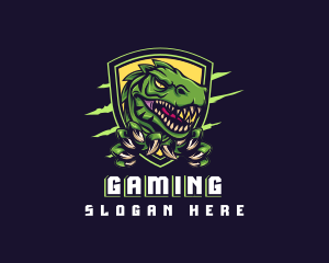 Dinosaur Claw Shield Gaming logo design