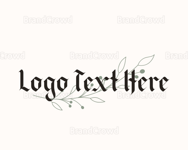 Gothic Floral Plant Logo