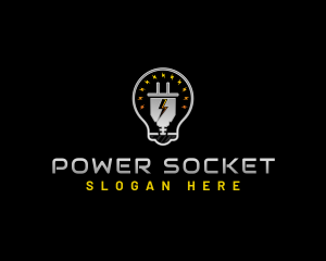 Socket - Lightbulb Plug Electrician logo design