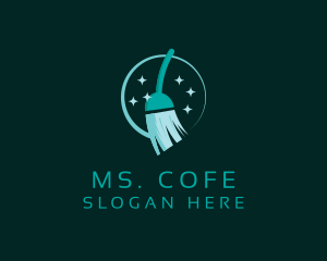 Sweep - Sparkling Clean Broom logo design