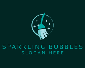 Sparkling - Sparkling Clean Broom logo design