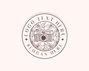 Rustic - Floral Camera Studio logo design