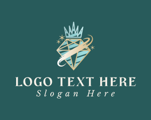 Glam - Crown Diamond Jewel logo design