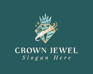 Crown Diamond Jewel logo design