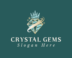 Crown Diamond Jewel logo design