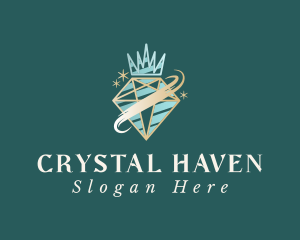 Crown Diamond Jewel logo design