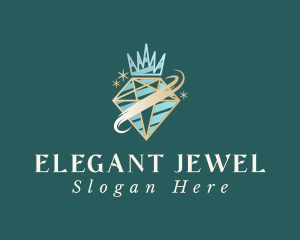 Crown Diamond Jewel logo design