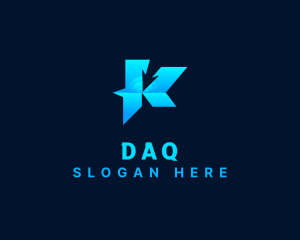 Digital Media Arrow Letter K Logo