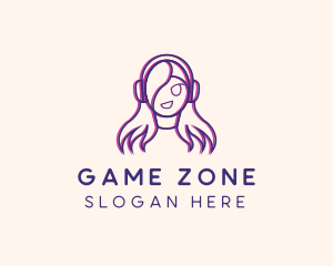 Glitch Gamer Woman logo design