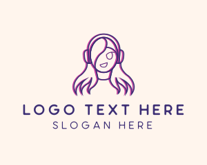 Icon - Glitch Gamer Woman logo design