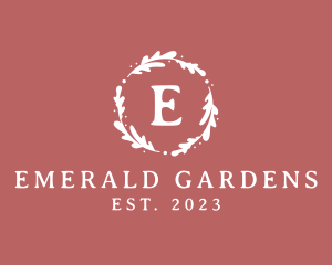 Natural Garland Wreath logo design