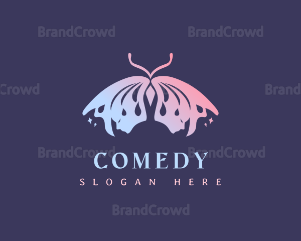 Facial Butterfly Wings Logo