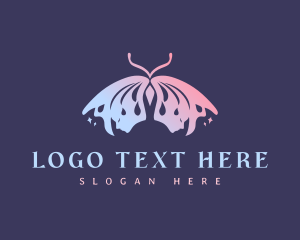 Girly - Facial Butterfly Wings logo design