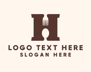 Fork - Restaurant Letter H logo design