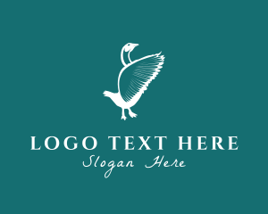 White Bird - Wild Goose Bird logo design