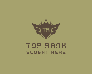 Military Rank Insignia Shield logo design