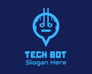 Android - Blue Android Location Pin logo design