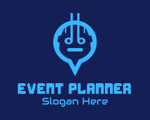 Navigator - Blue Android Location Pin logo design