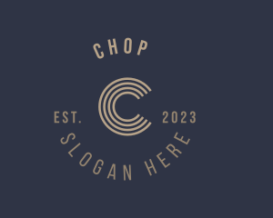 Retro Stripe Cafe Studio logo design