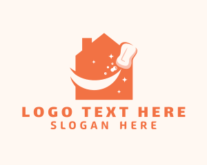 Clean - House Soap Cleaning logo design
