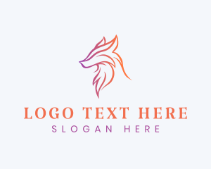 Fox - Elegant Wolf Head logo design