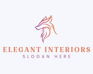 Elegant Wolf Head logo design