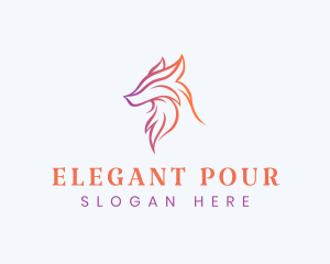 Elegant Wolf Head logo design