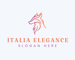 Elegant Wolf Head logo design