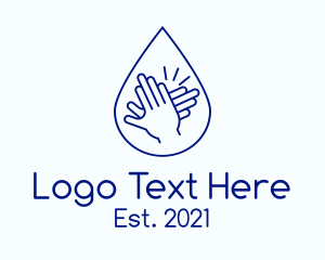 Disinfectant - Blue Hands Sanitizing logo design