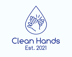 Blue Hands Sanitizing logo design