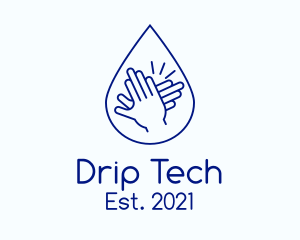 Blue Hands Sanitizing logo design