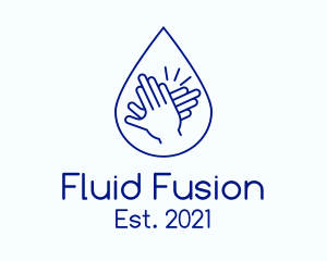 Blue Hands Sanitizing logo design