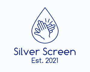 Liquid - Blue Hands Sanitizing logo design