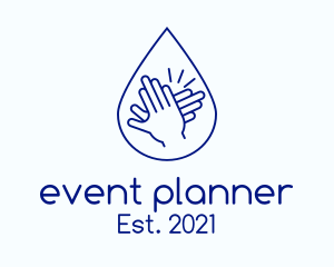 Disinfectant - Blue Hands Sanitizing logo design