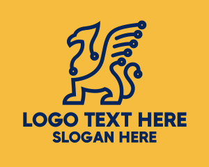 Illustration - Modern Blue Griffin logo design