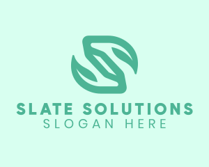 Botanical Leaf Letter S logo design