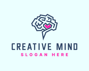 Mind Maze Heart logo design