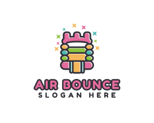 Colorful Bounce Castle  logo design