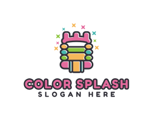 Colorful Bounce Castle  logo design