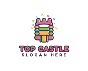 Colorful Bounce Castle  logo design