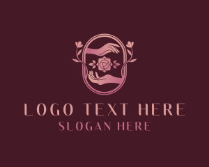 Therapists - Rose Hands Floral logo design
