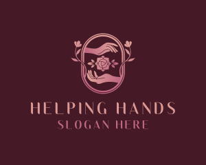 Hands - Rose Hands Floral logo design