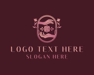 Hands - Rose Hands Floral logo design